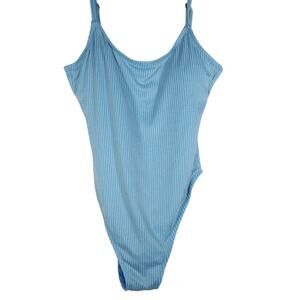 NWOT Sample Andie Swim Women's Laguna Swimsuit Splash Blue Gold Size Small 2527